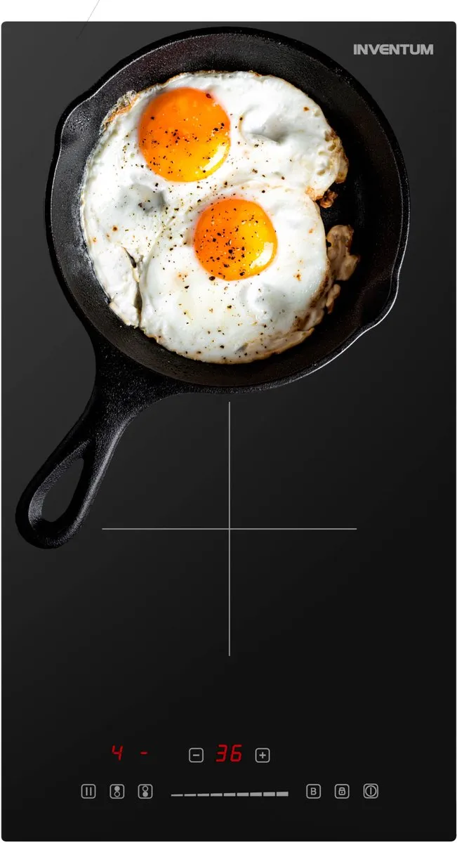 Inventum IKI3008 inbouw inductiekookplaat 30 cm - 1-fase - 2 kookzones - Boost - Timer - Kinderslot - Randloos - Elektrische kookplaat 2 pits - Zwart