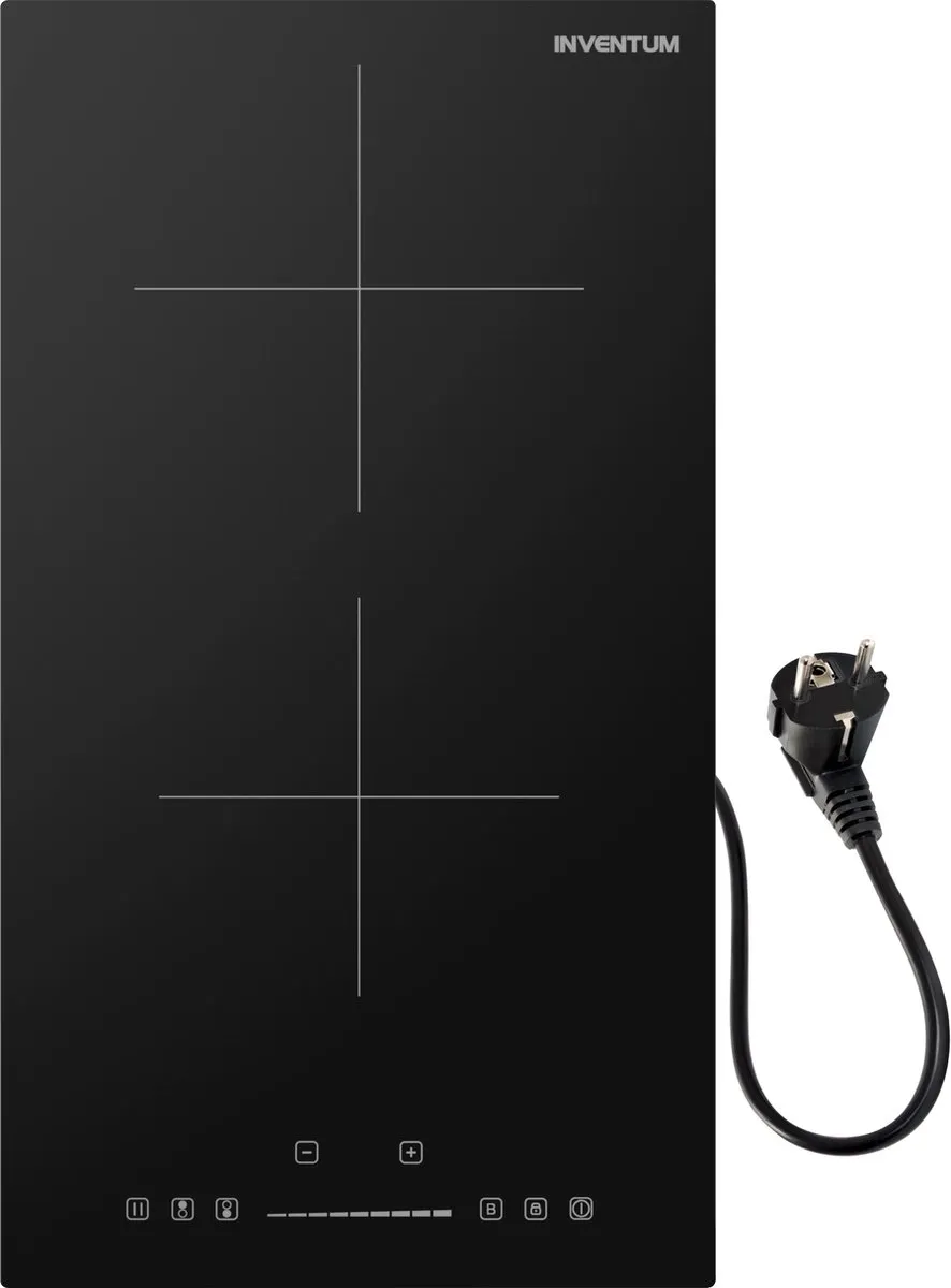 Inventum IKI3008 inbouw inductiekookplaat 30 cm - 1-fase - 2 kookzones - Boost - Timer - Kinderslot - Randloos - Elektrische kookplaat 2 pits - Zwart