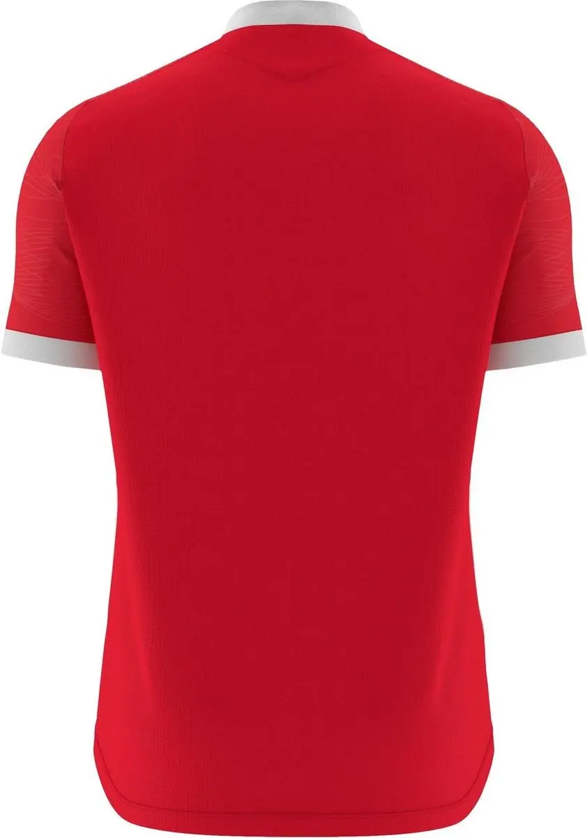 Macron Wyvern Eco Shirt Korte Mouw Heren - L - Rood/Wit