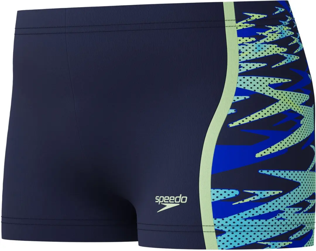 Speedo Hyperboom Splice Panel Zwemboxer Jongens 128 - Navy/Blauw/Lichtgroen