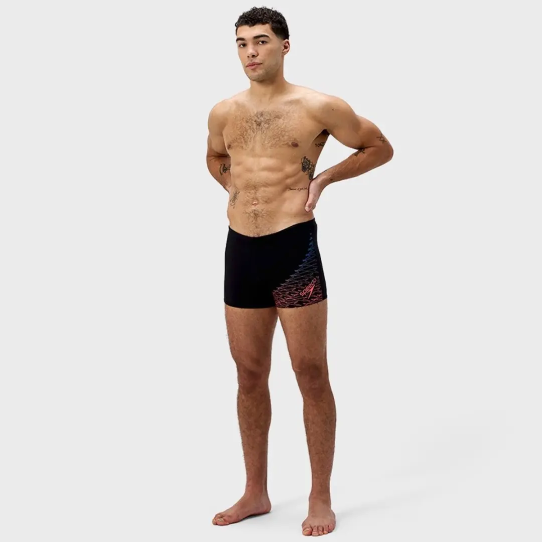Speedo Medley Logo Aquashort Heren Sportzwembroek - XXL - Zwart/Oranje