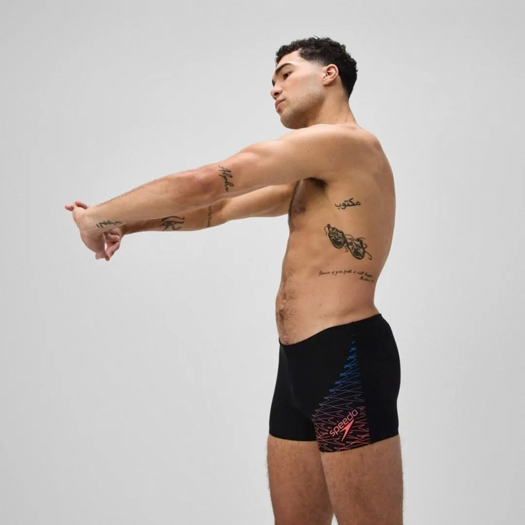 Speedo Medley Logo Aquashort Heren Sportzwembroek - XXL - Zwart/Oranje