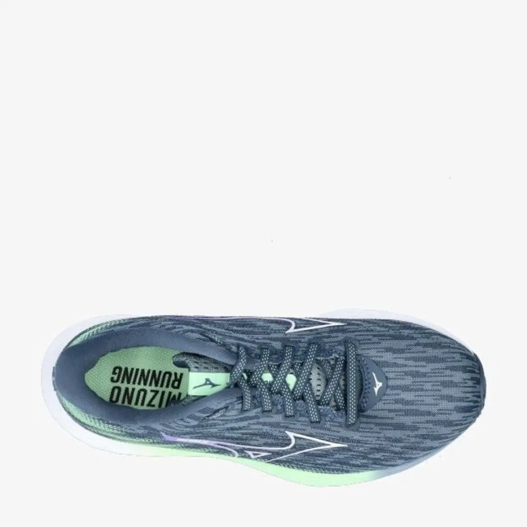 Mizuno Wave Rider 28 Dames - 37 - Grijs/Groen/Wit