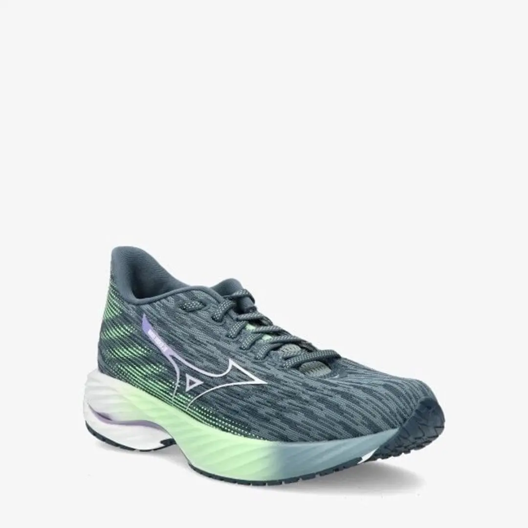 Mizuno Wave Rider 28 Dames - 37 - Grijs/Groen/Wit