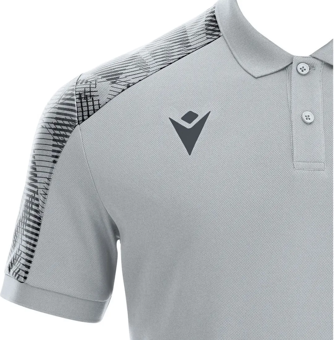 Macron Excellence Rock Polo Kinderen 140 - Zilver/Antraciet