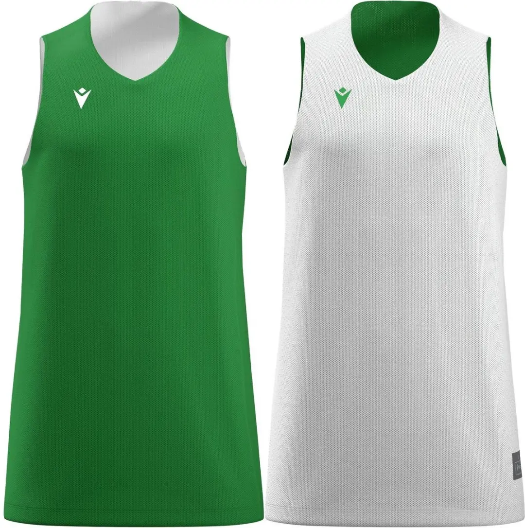 Macron Idaho Reversible Shirt Kinderen - Groen/Wit 11-12Y