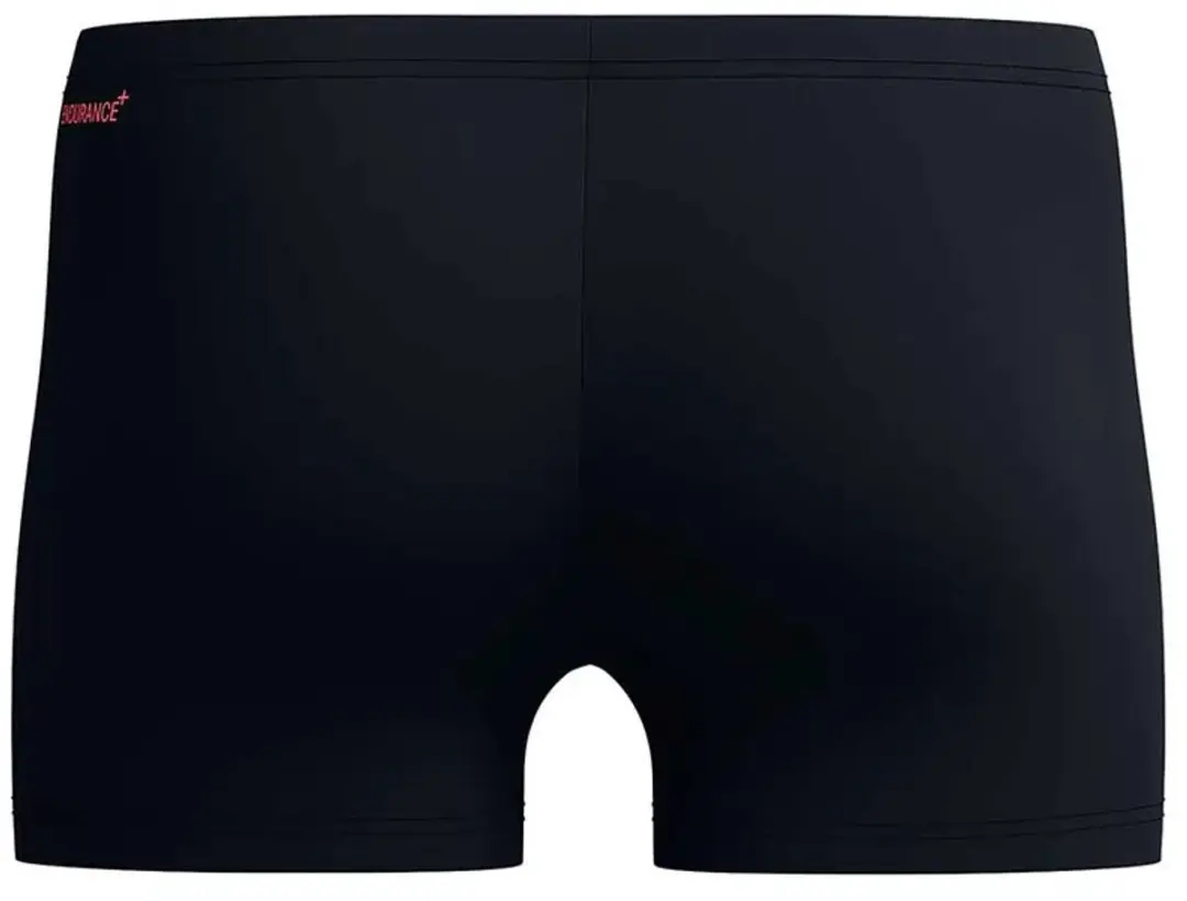 Speedo Duo Logo Print Zwemboxer - UK 38 - Zwart/Coraal Sands/Neon Violet