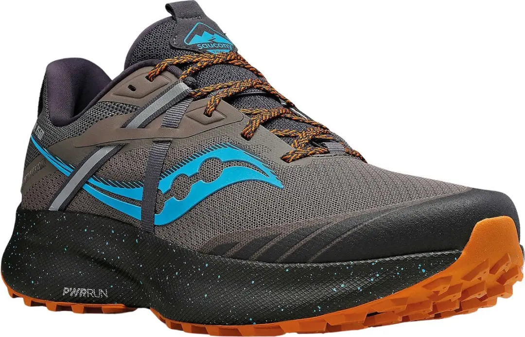 Saucony Ride 15 Trailrunningschoenen 46 - Donkergrijs/Blauw/Oranje