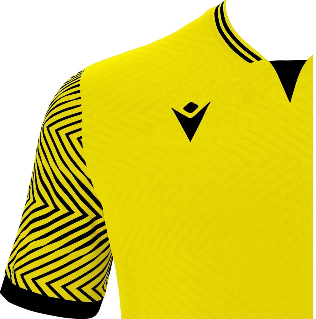 Macron Tureis Heren Shirt Korte Mouw - Geel/Zwart S