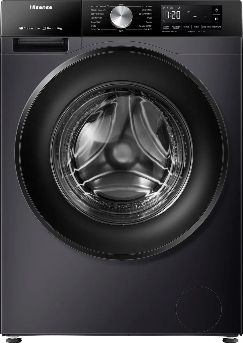 Hisense 3S Serie WF3S9043BB3 Wasmachine 9kg - Zwart