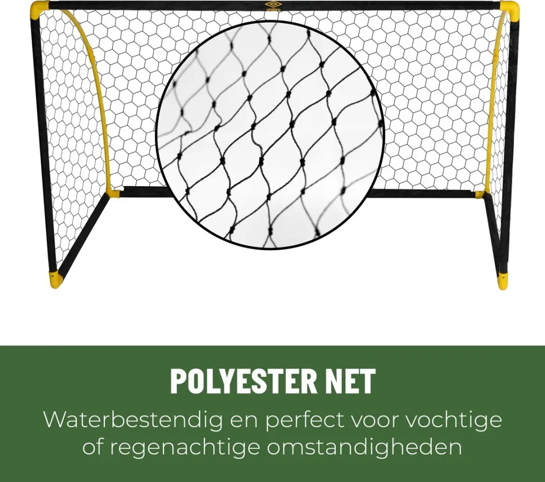 Umbro Voetbaldoel 180x91x120cm - Opvouwbaar - Zwart/Geel