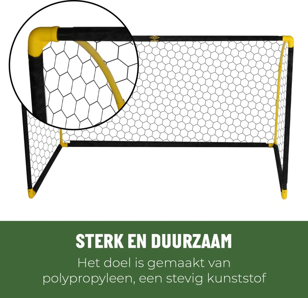 Umbro Voetbaldoel 180x91x120cm - Opvouwbaar - Zwart/Geel