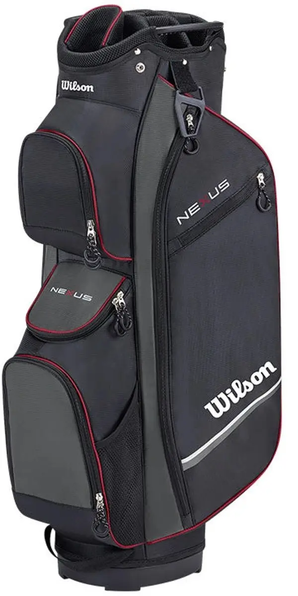Wilson Nexus Cartbag - 14 Clubs - 9 Vakken - Zwart/Grijs/Rood