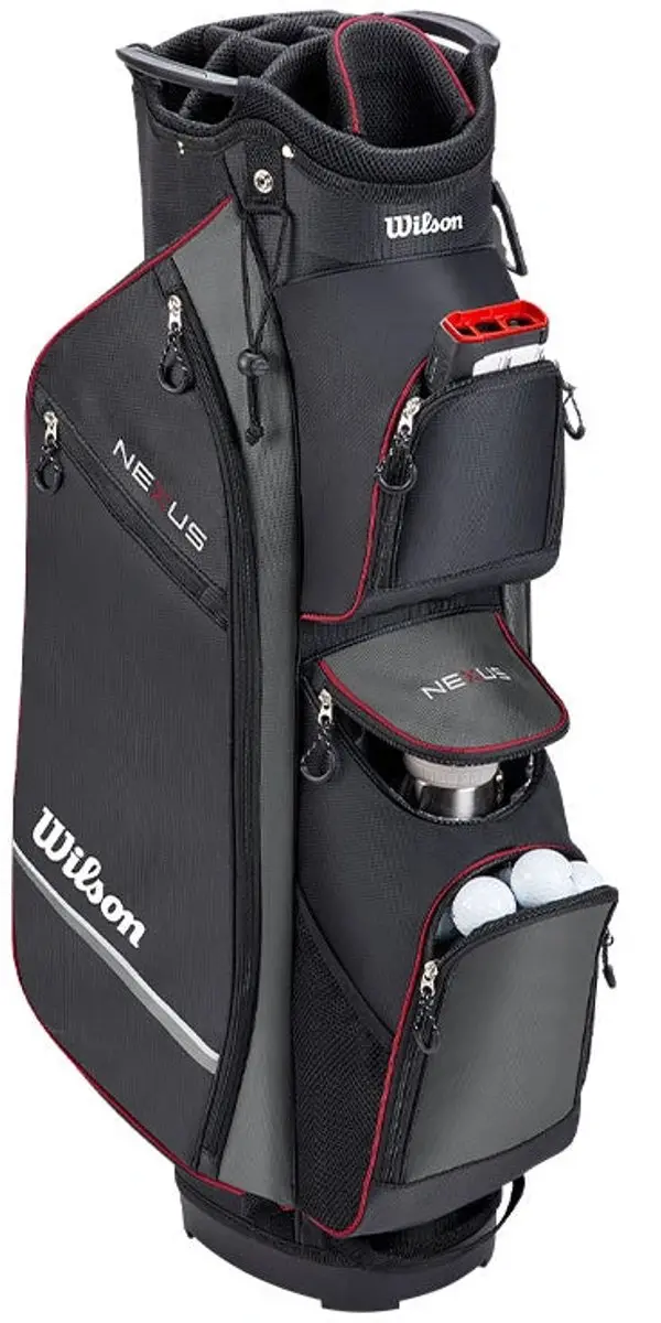 Wilson Nexus Cartbag - 14 Clubs - 9 Vakken - Zwart/Grijs/Rood
