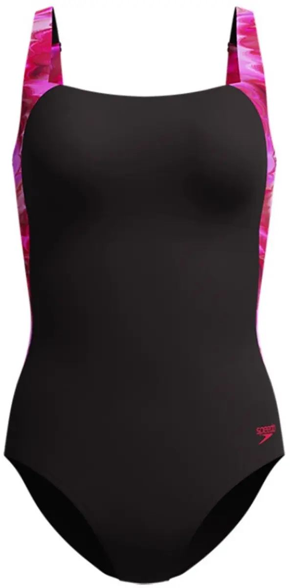 Speedo Print Luna Lustre Wedstrijd Badpak Dames - Zwart