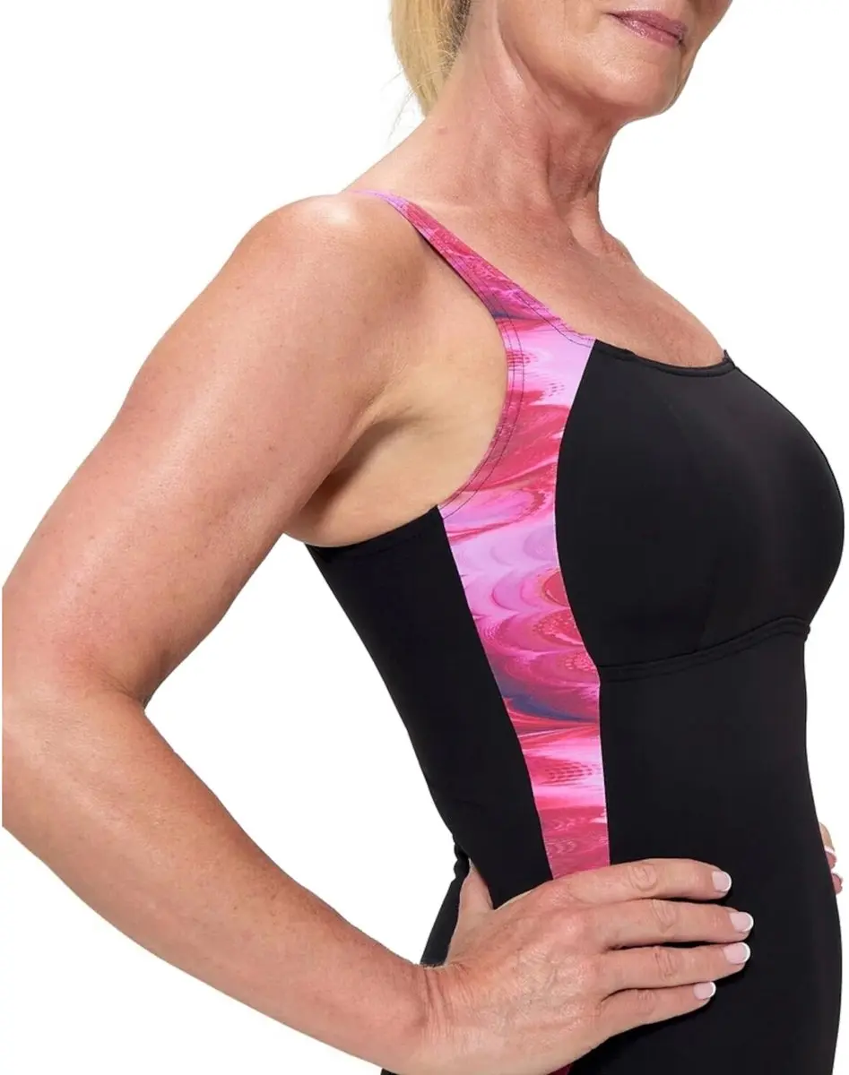 Speedo Print Luna Lustre Wedstrijd Badpak Dames - Zwart