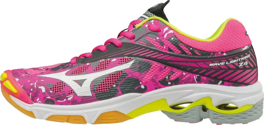 Mizuno Wave Lightning Z4 Vrouwen Sportschoenen 37 - Roze/Grijs/Gelb/Wit
