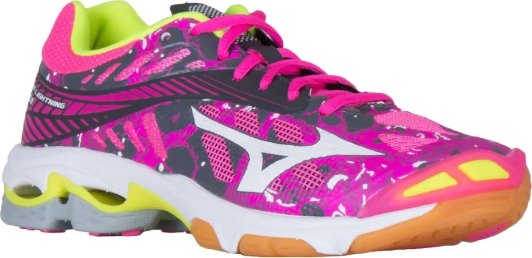 Mizuno Wave Lightning Z4 Vrouwen Sportschoenen 37 - Roze/Grijs/Gelb/Wit