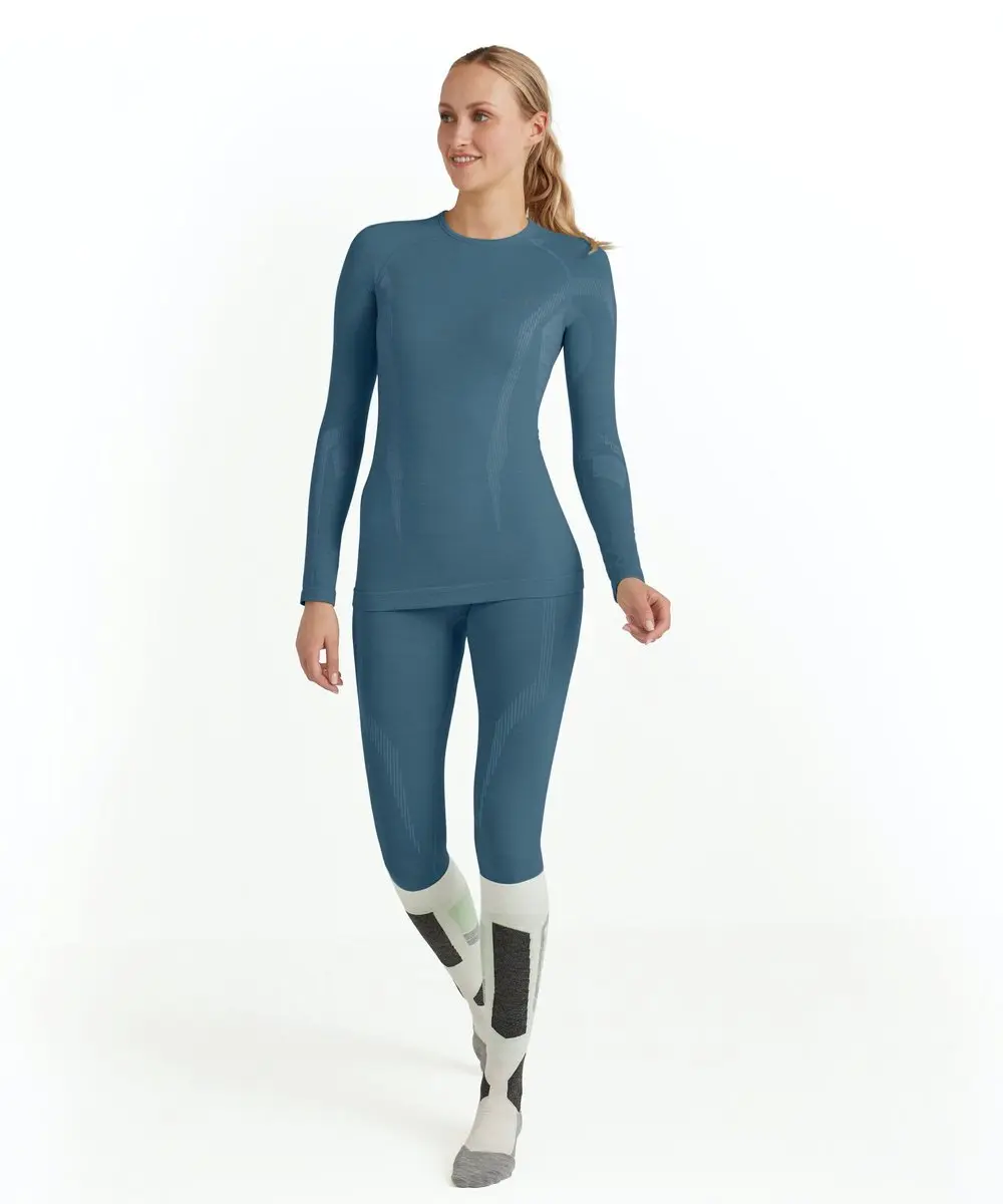 FALKE Wool-Tech Longsleeve Dames - XL - Blauw