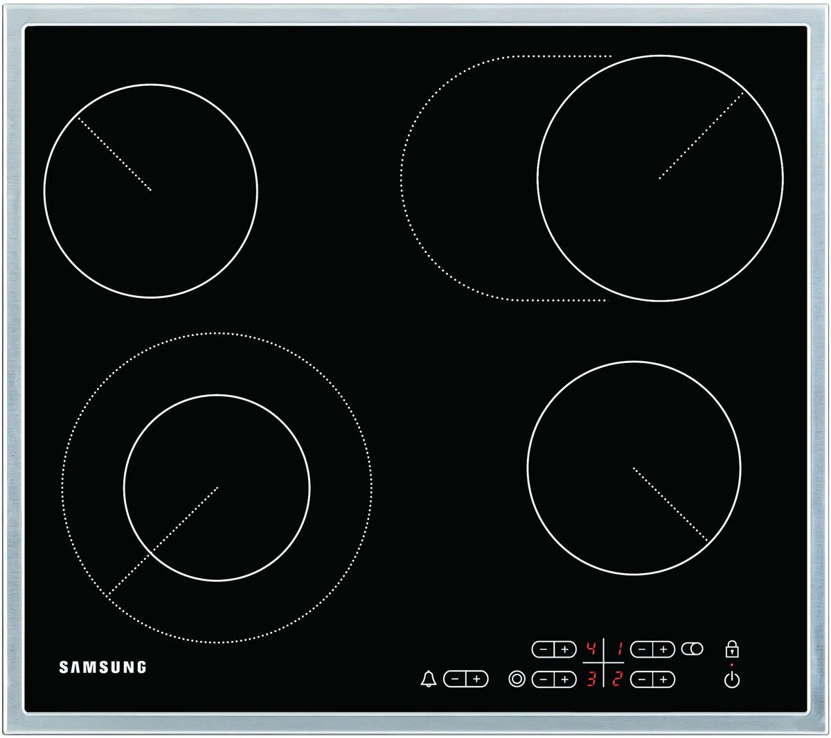 Samsung NZ64F5RD9ABE Inbouw Keramische Kookplaat 4 Zones - Zwart
