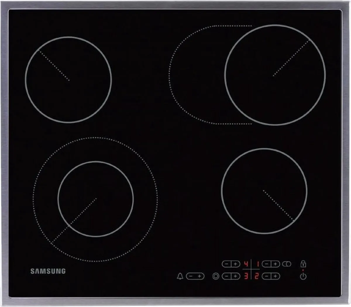 Samsung NZ64F5RD9ABE Inbouw Keramische Kookplaat 4 Zones - Zwart
