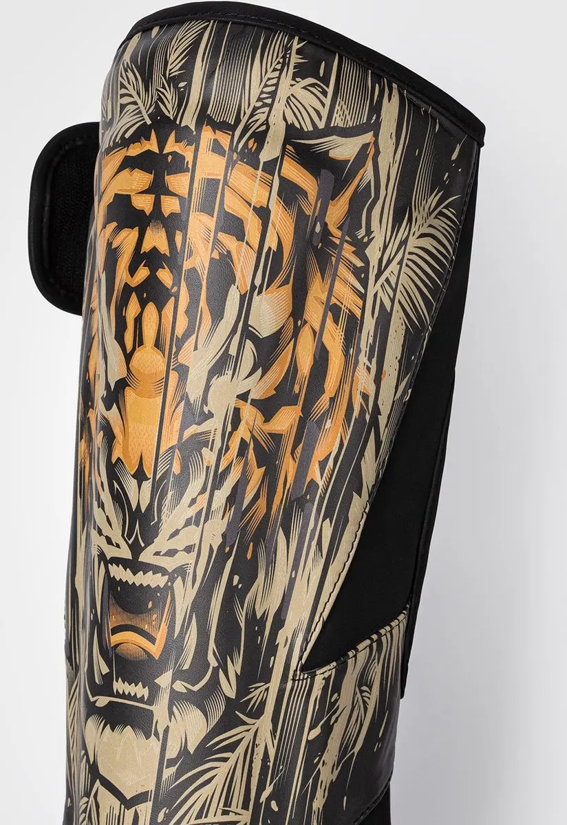 Venum Tiger Scheenbeschermers - L - Zwart Neon Oranje