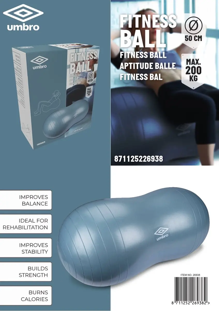 Umbro Fitnessbal 50cm - Blauw