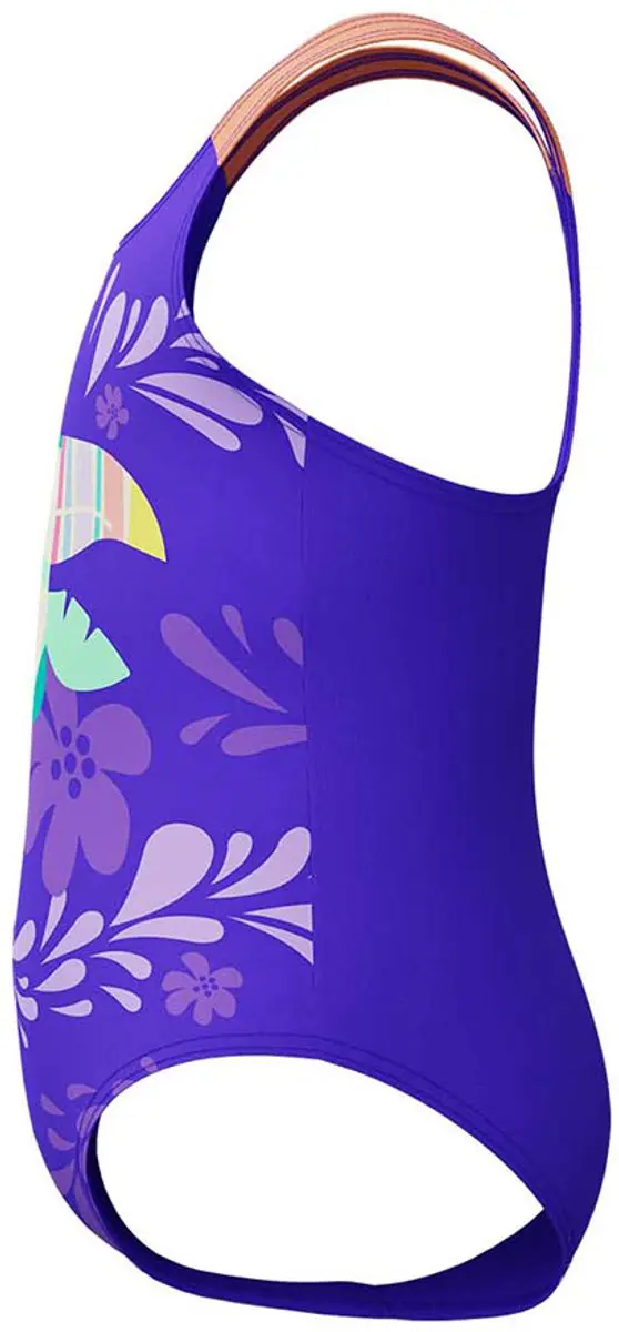 Speedo Digital Printed Badpak Meisjes 104 - Paars/Oranje/Groen