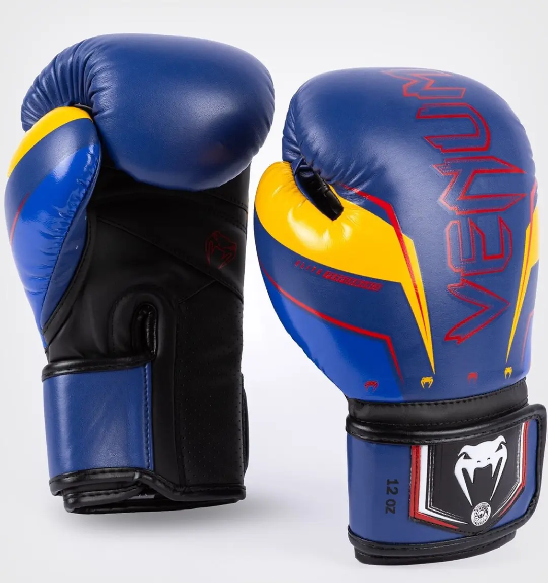Venum Elite Evo Bokshandschoenen 12 oz - Blauw/Geel