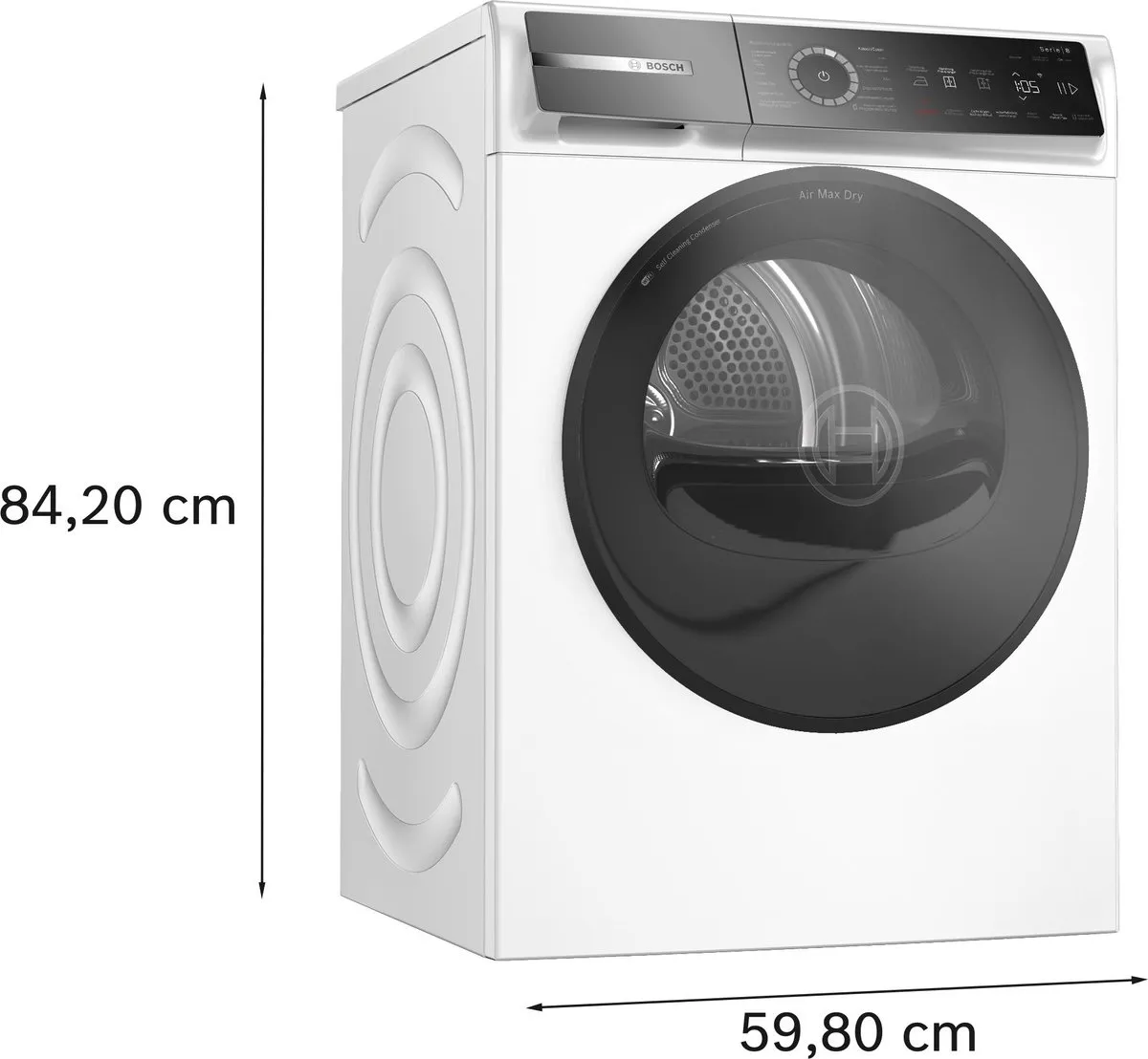 Bosch WRB247D0FG Serie 8 Warmtepompdroger 9kg - Wit - afbeelding 6 van 6