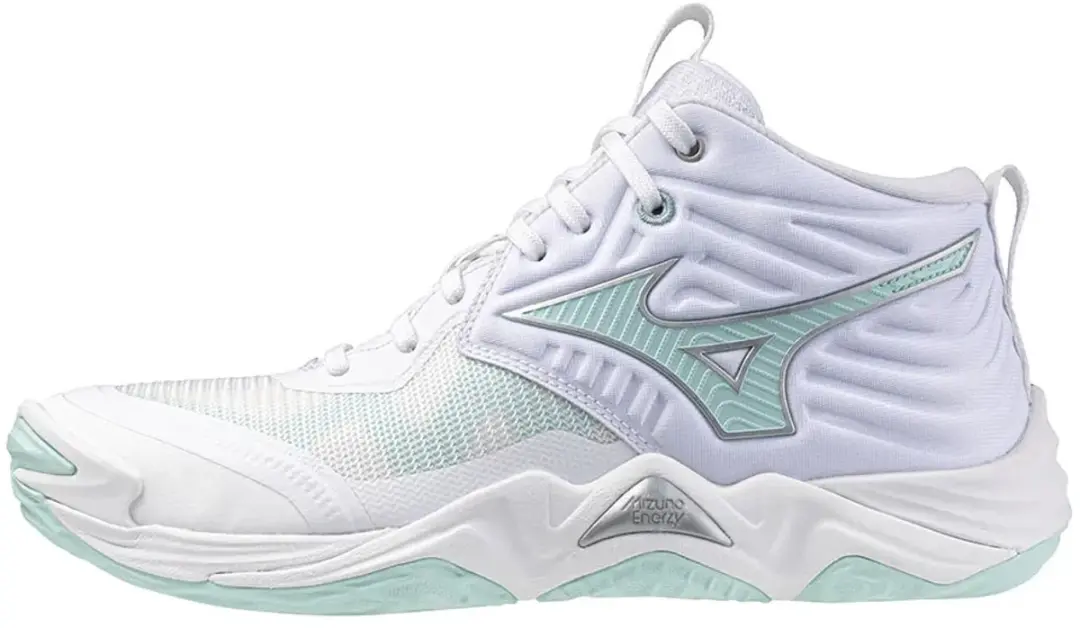 Mizuno Wave Momentum Elite Mid Sportschoenen Dames - Wit/Blauw - 44.5