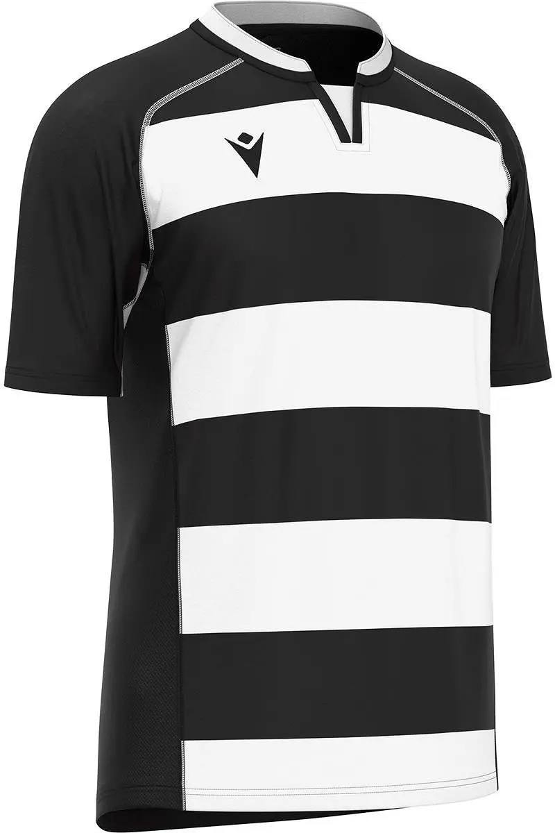 Macron Alabaster Rugbyshirt Heren 3XL - Zwart/Wit
