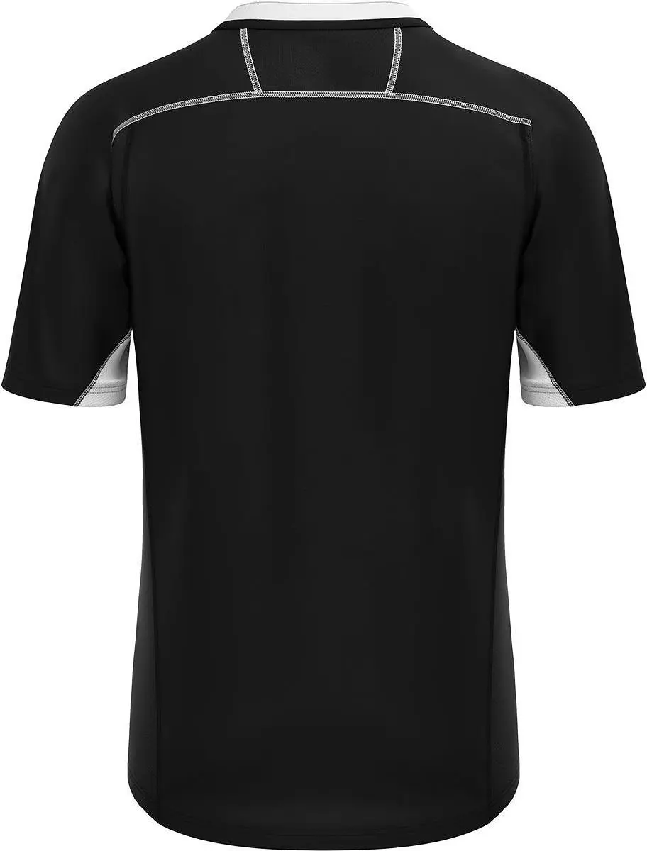 Macron Alabaster Rugbyshirt Heren 3XL - Zwart/Wit
