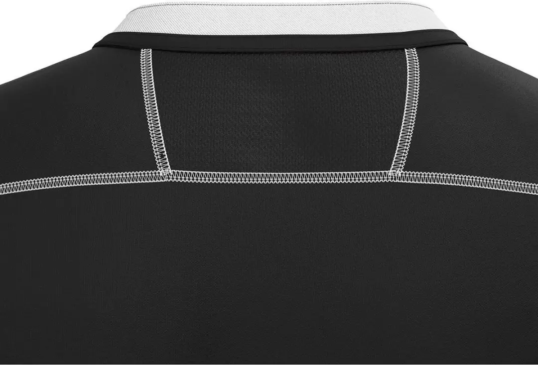 Macron Alabaster Rugbyshirt Heren 3XL - Zwart/Wit