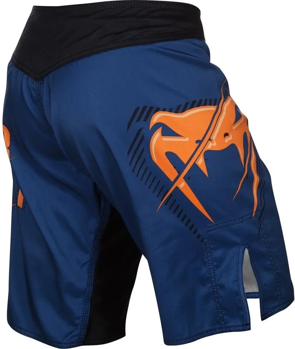 Venum Fightshorts Train Hard Hit Heavy - XL - Blauw Oranje