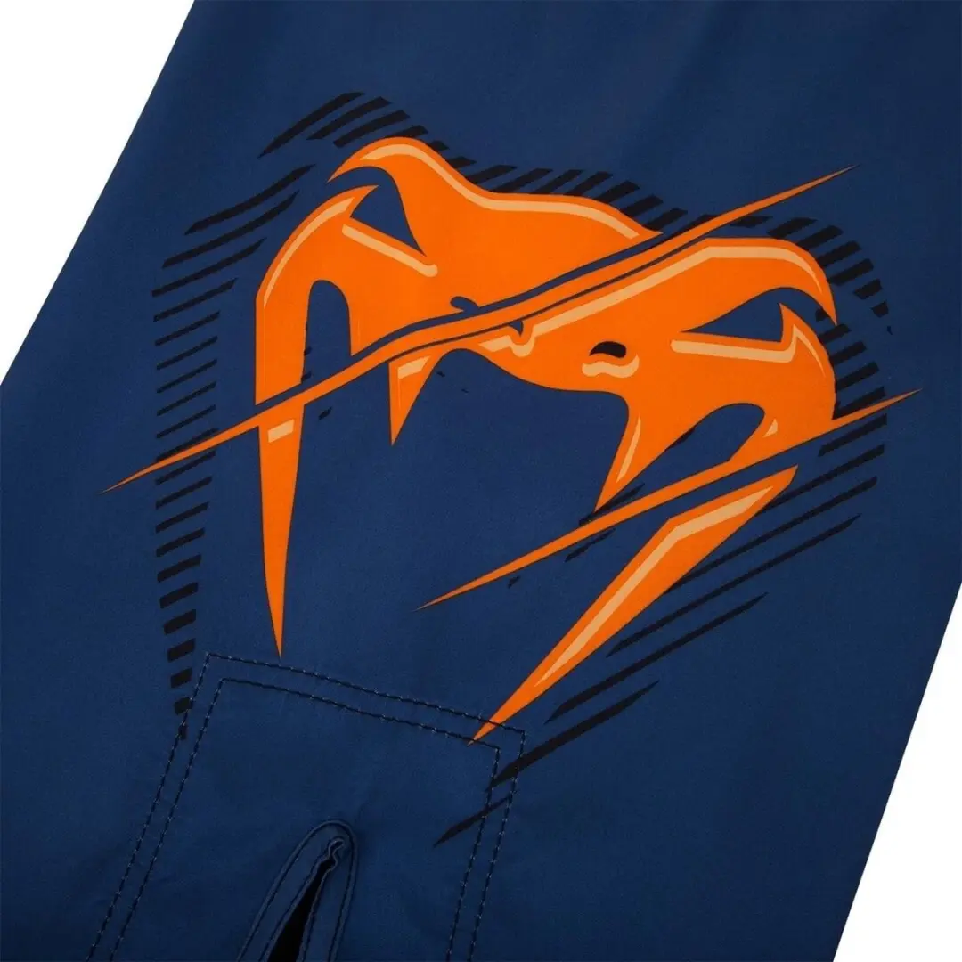 Venum Fightshorts Train Hard Hit Heavy - XL - Blauw Oranje