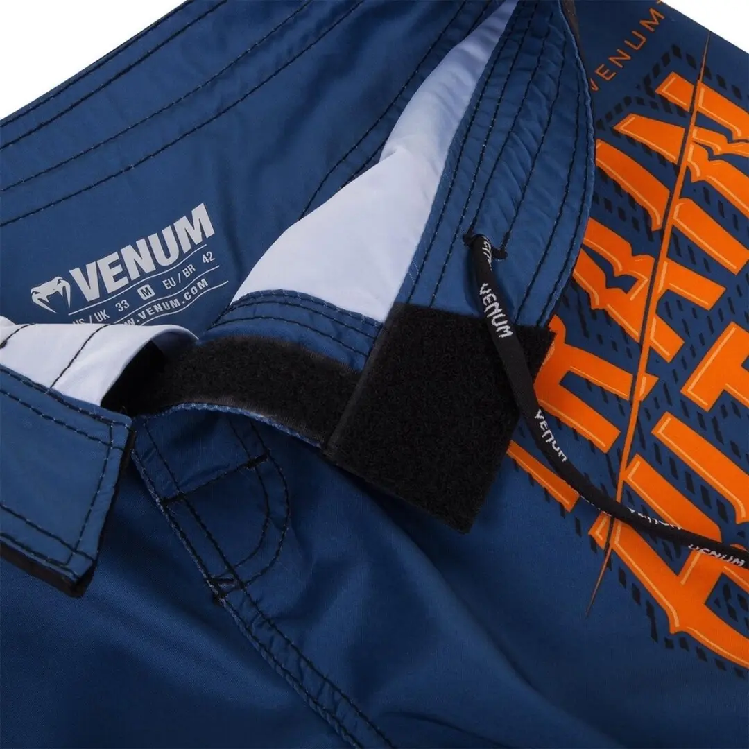 Venum Fightshorts Train Hard Hit Heavy - XL - Blauw Oranje - afbeelding 6 van 6