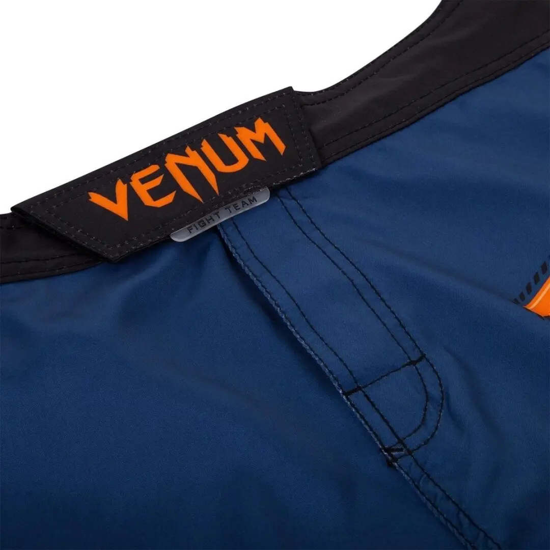 Venum Fightshorts Train Hard Hit Heavy - XL - Blauw Oranje