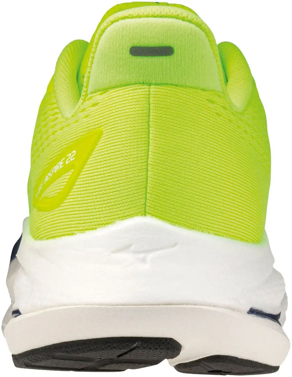 Mizuno Wave Inspire 22 Heren Hardloopschoenen - 40 - Neon Geel/Donkerblauw - afbeelding 6 van 6