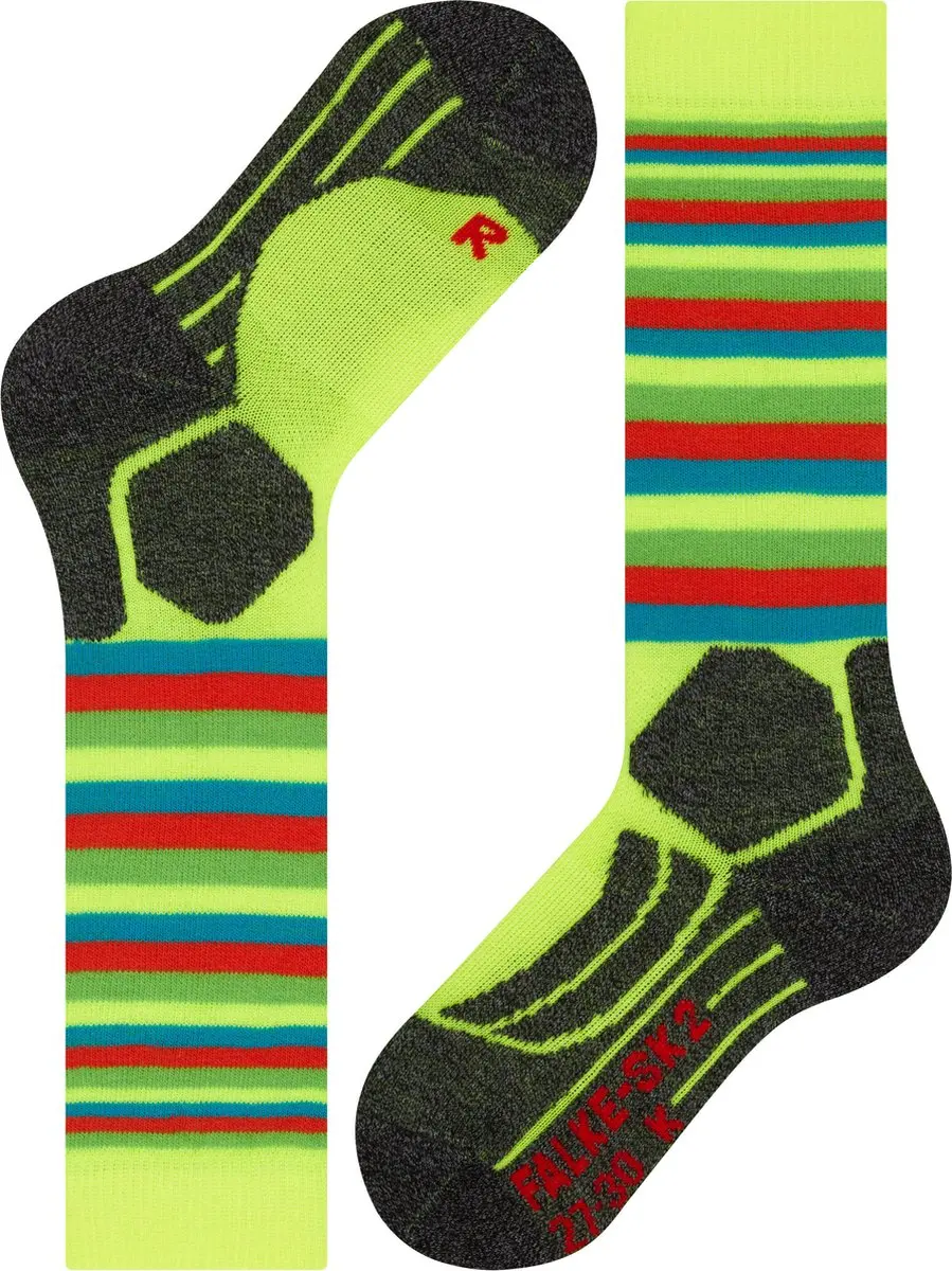Falke SK2 Stripes Skisokken - Kinderen 27-30 - Geel