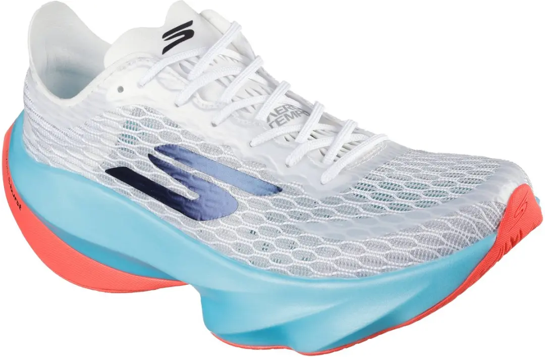 Skechers SKX Aero Tempo Dames Sportschoenen 39 - Wit/Turquoise/Coral