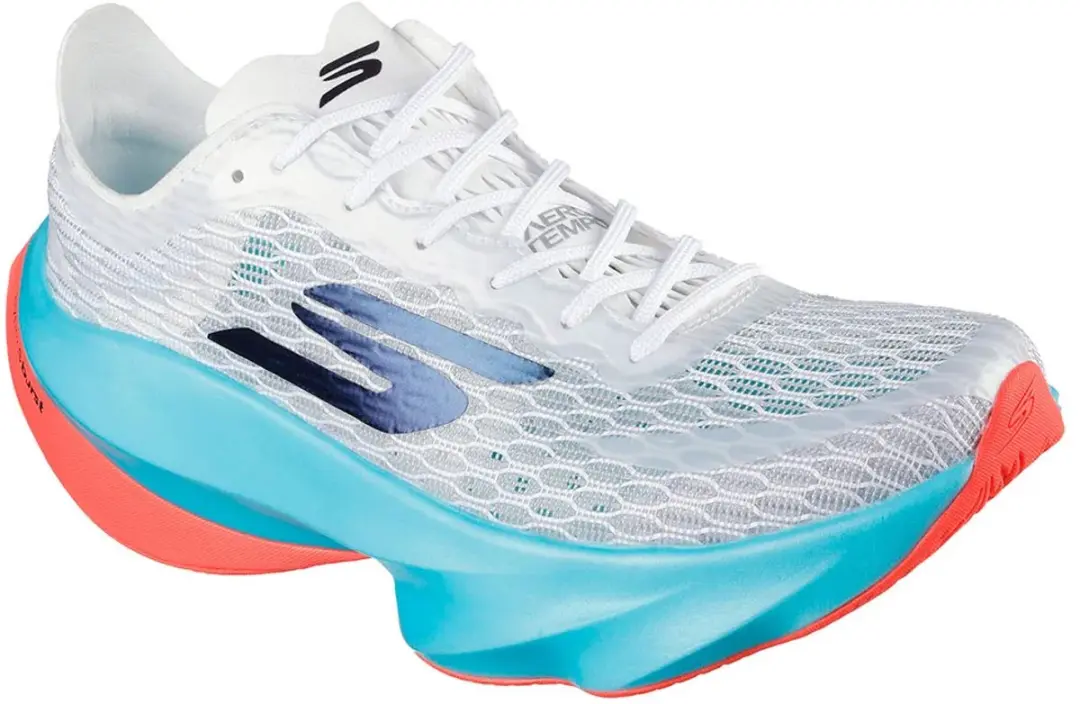 Skechers SKX Aero Tempo Dames Sportschoenen 39 - Wit/Turquoise/Coral