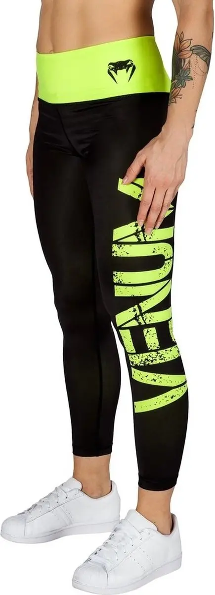 Venum Dames Power Sport Legging XS - Zwart/Neo Geel - afbeelding 6 van 6