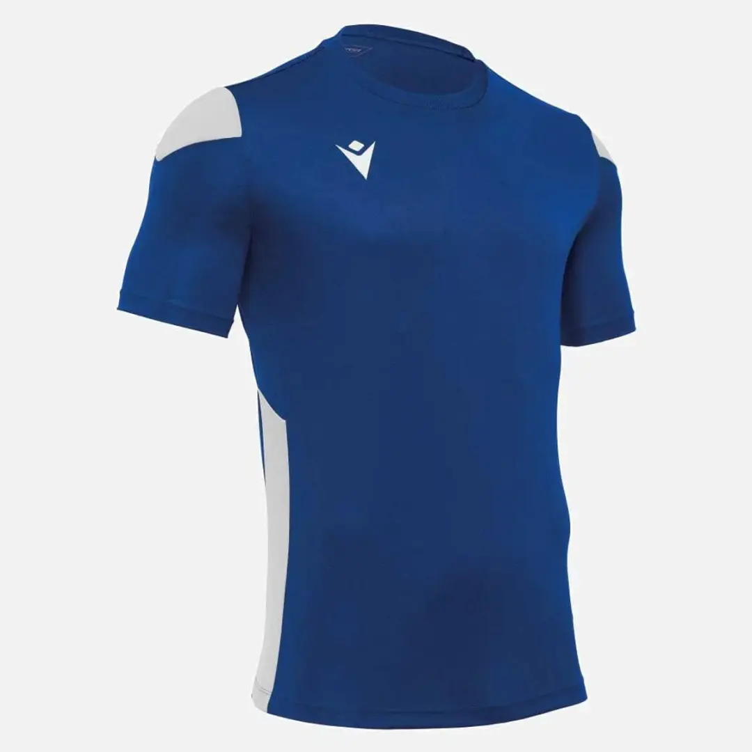 Macron Polis Shirt Korte Mouw Heren XXL - Royal/Wit