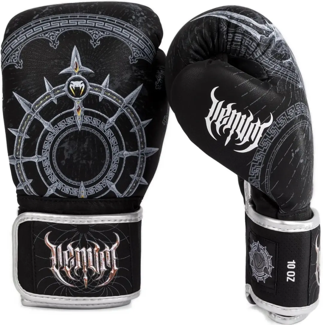 Venum Gladiator 5.0 Bokshandschoenen 14 OZ - Zwart Zilver - afbeelding 6 van 6