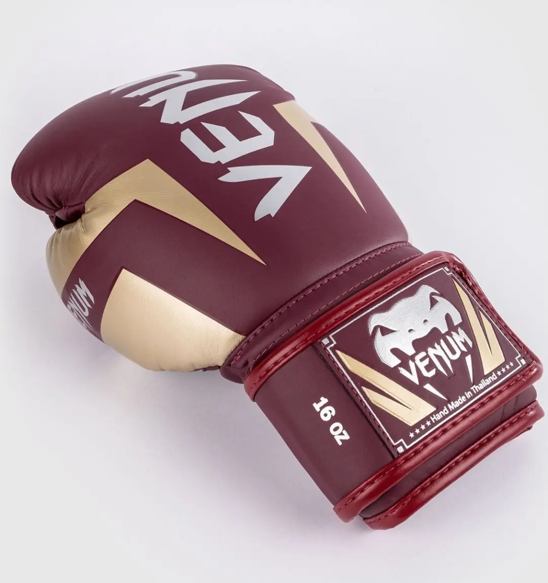 Venum Elite Kick Bokshandschoenen 12 oz - Burgundy Gold