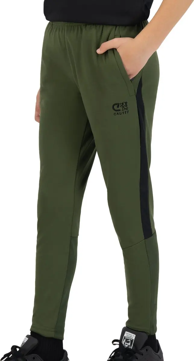 Cruyff Turn Tech Trainingsbroek Junior 164 - Olijfgroen/Zwart