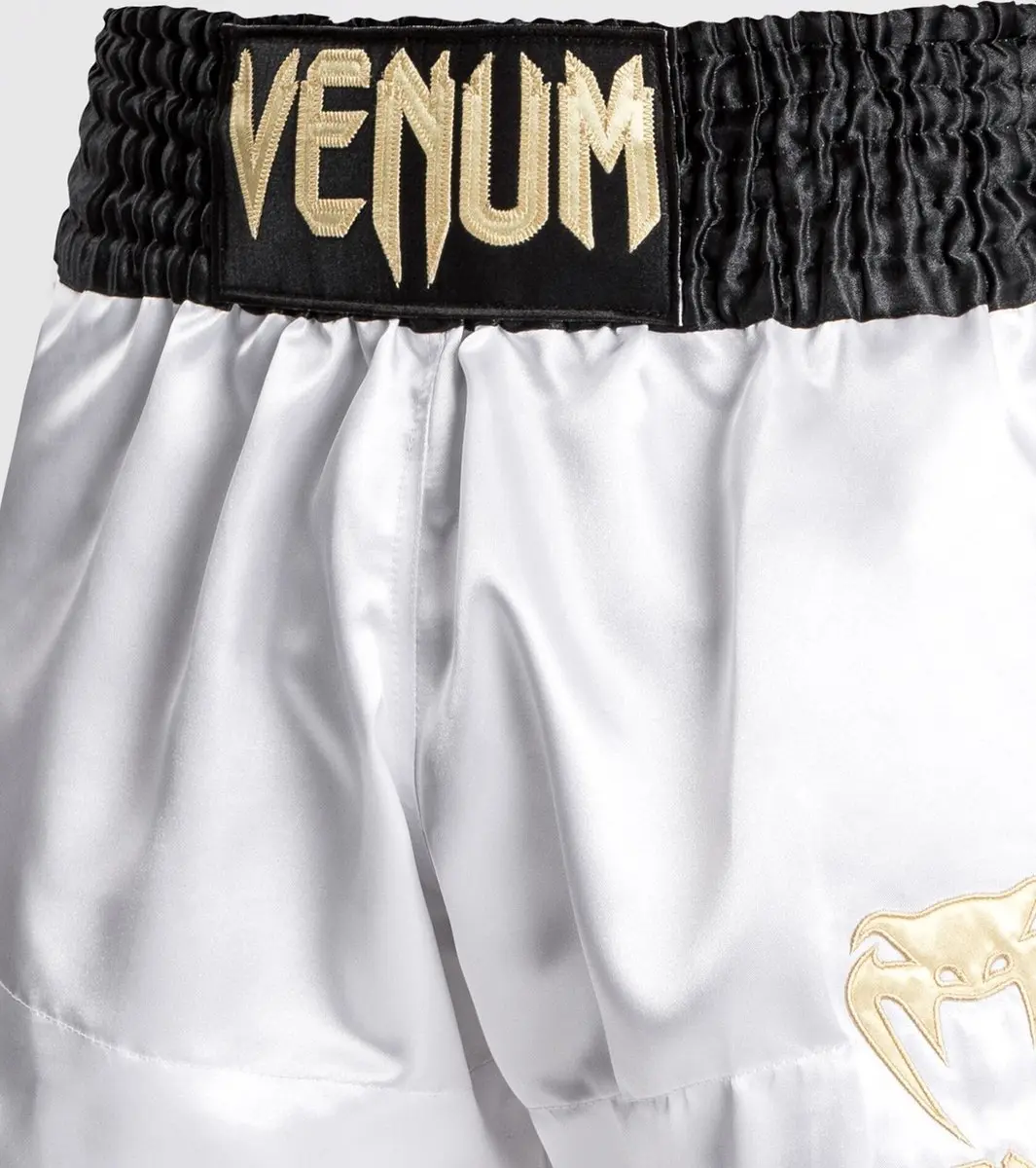 Venum Classic Muay Thai Shorts M - Wit/Zwart/Goud