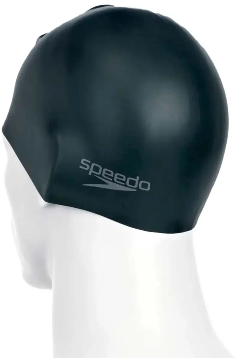 Speedo Plain Moulded Silicone Cap - Zwart