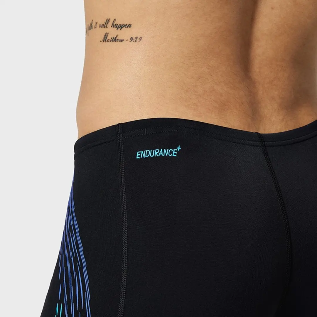 Speedo Tech Panel Jammer Heren Sportzwembroek - Zwart/Blauw